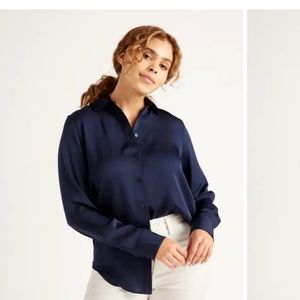 Quince NWT stretch silk blouse